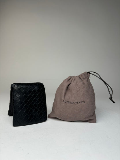 Vintage Bottega Veneta Intrecciato Flap Wallet Black
