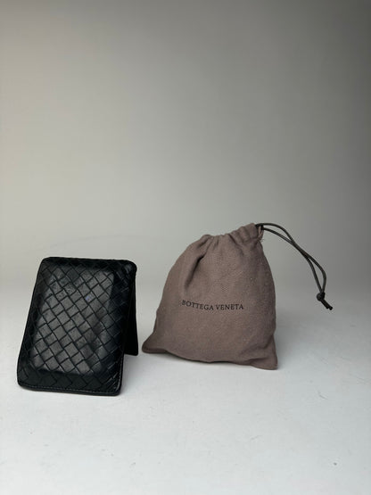 Vintage Bottega Veneta Intrecciato Flap Wallet Black