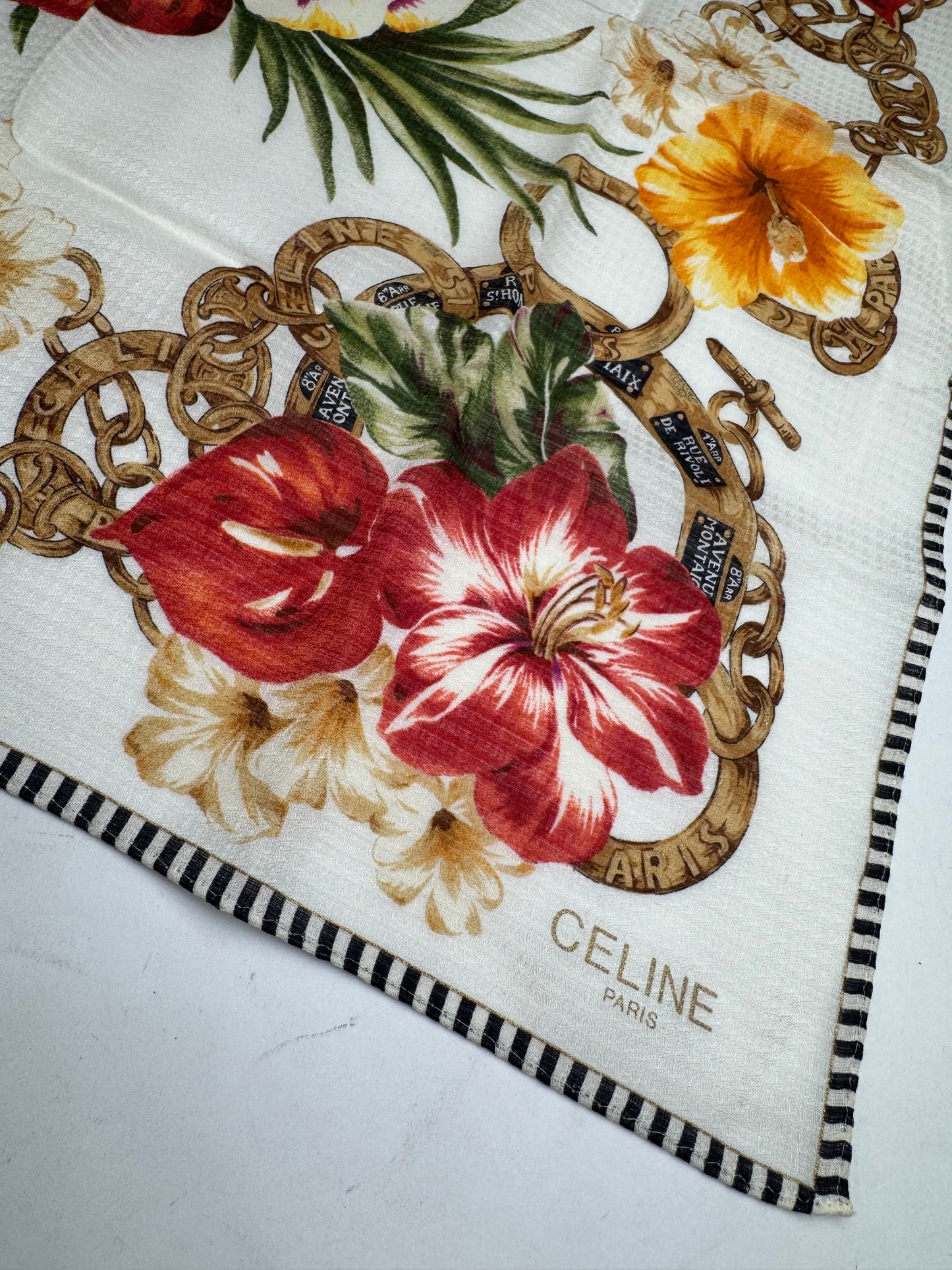 Vintage Celine Floral Scarf
