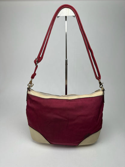 Vintage Gucci logo handbag purple white