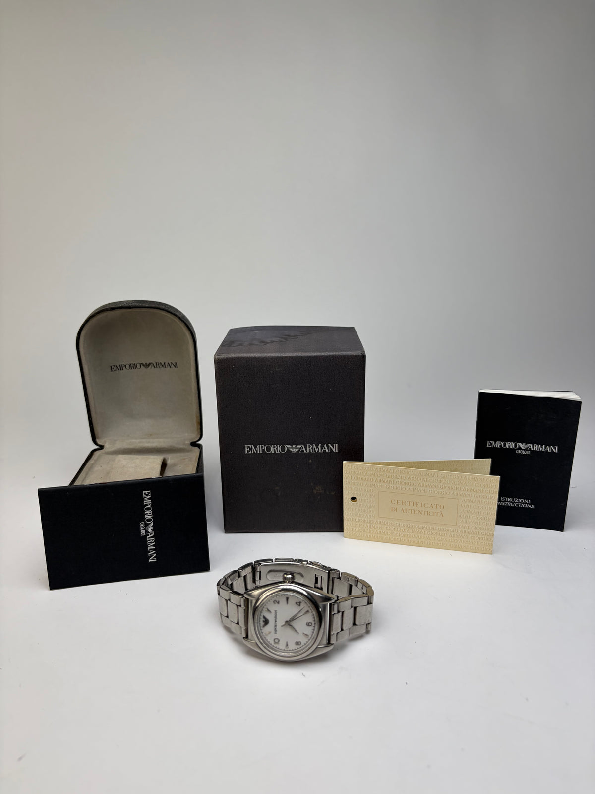 Vintage Emporio Armani Quartz Bracelet Watch Late 1990s Silver