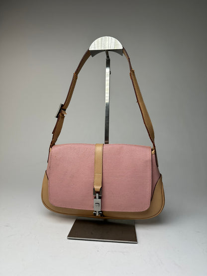Vintage Gucci Jackie Bag Brown Pink