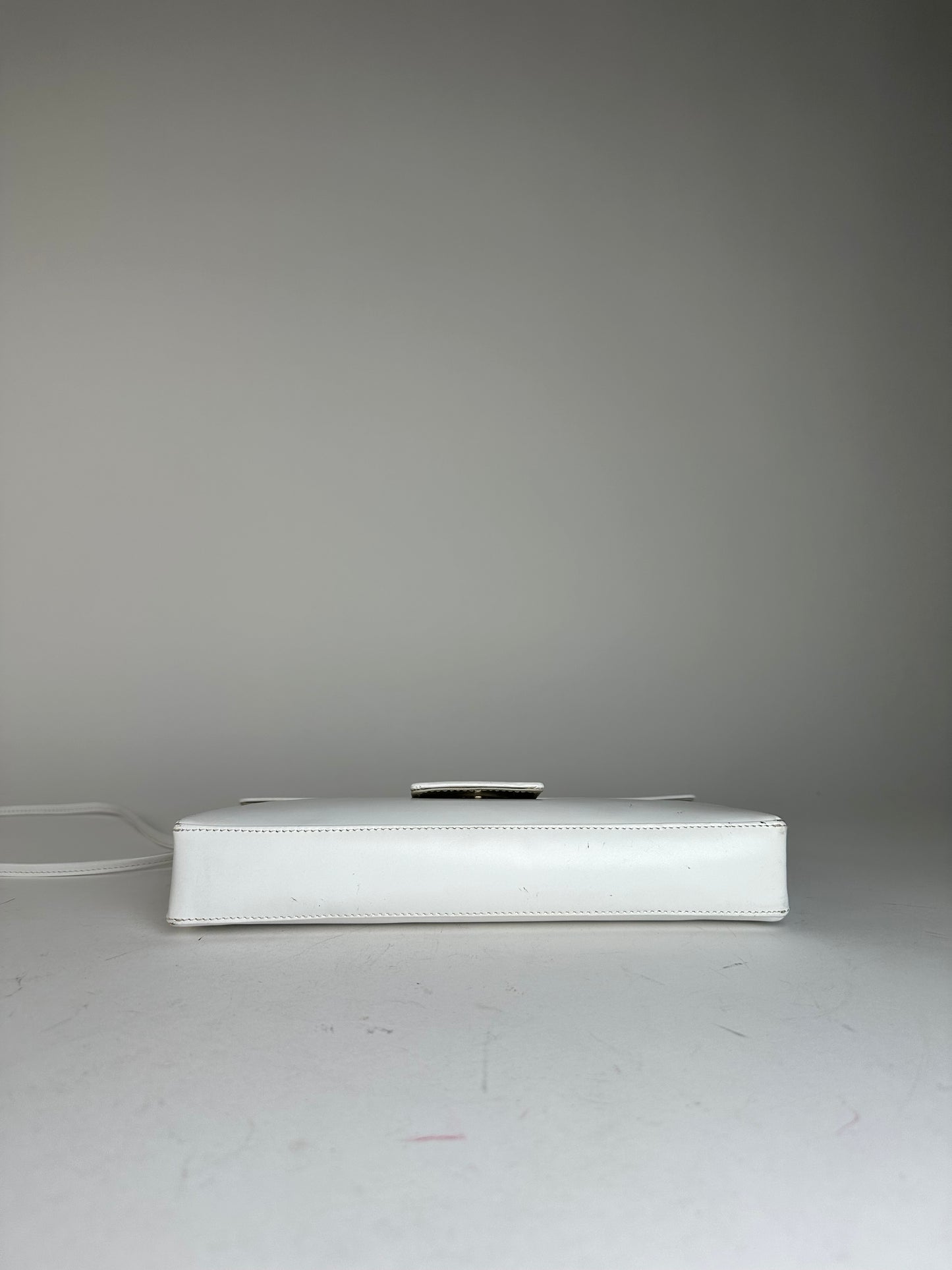 Vintage Givenchy 4G Logo Envelope Shoulder Bag White Leather