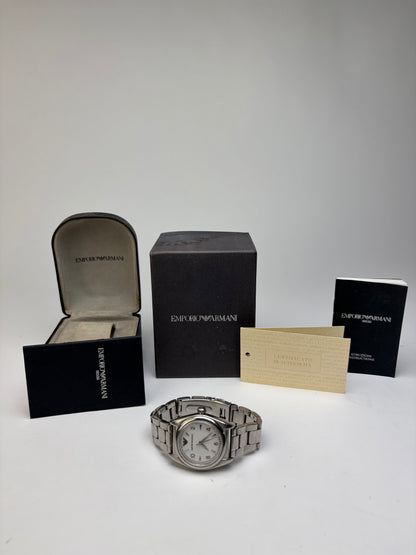 Vintage Emporio Armani Quartz Bracelet Watch Late 1990s Silver