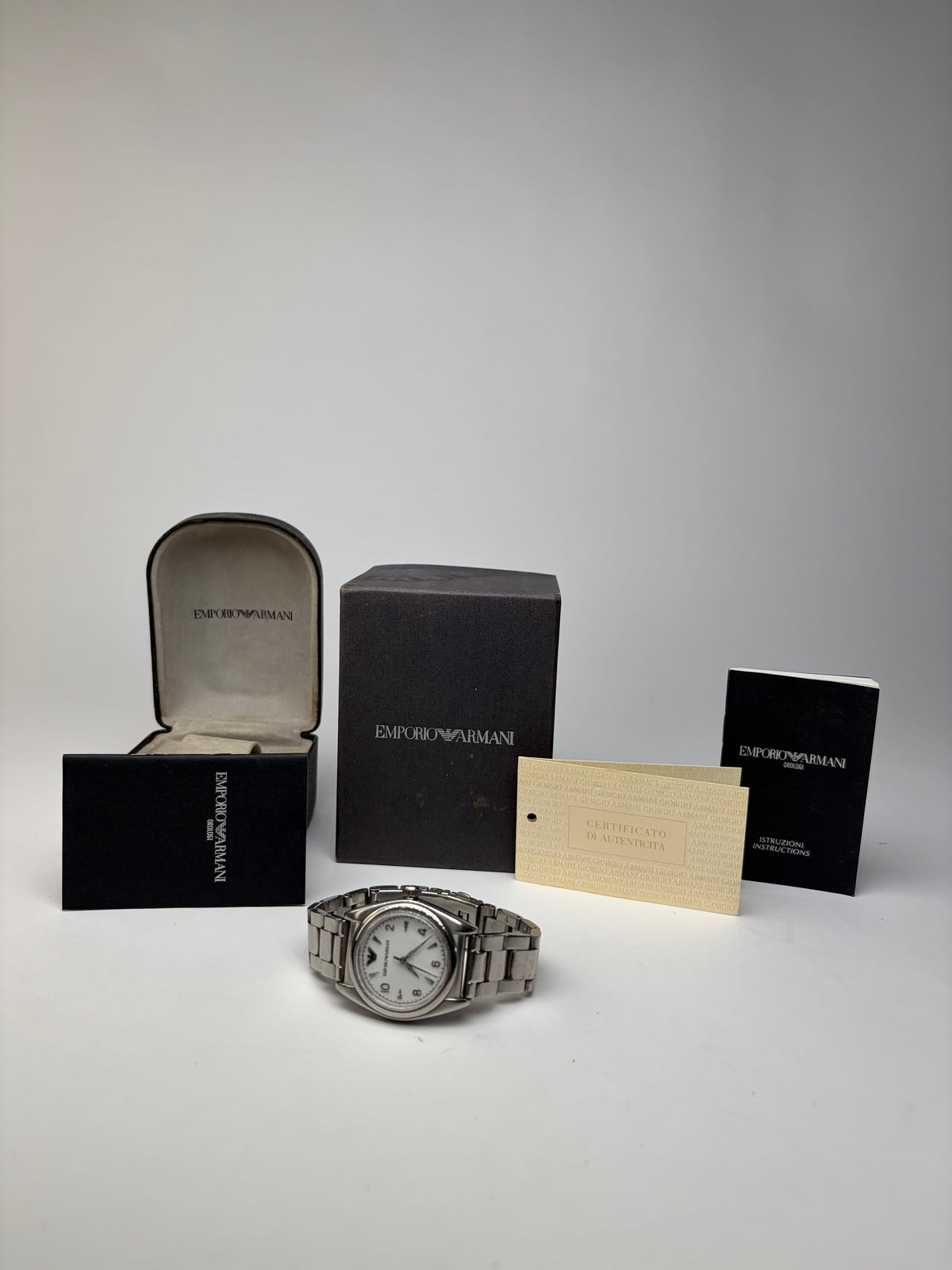 Vintage Emporio Armani Quartz Bracelet Watch Late 1990s Silver