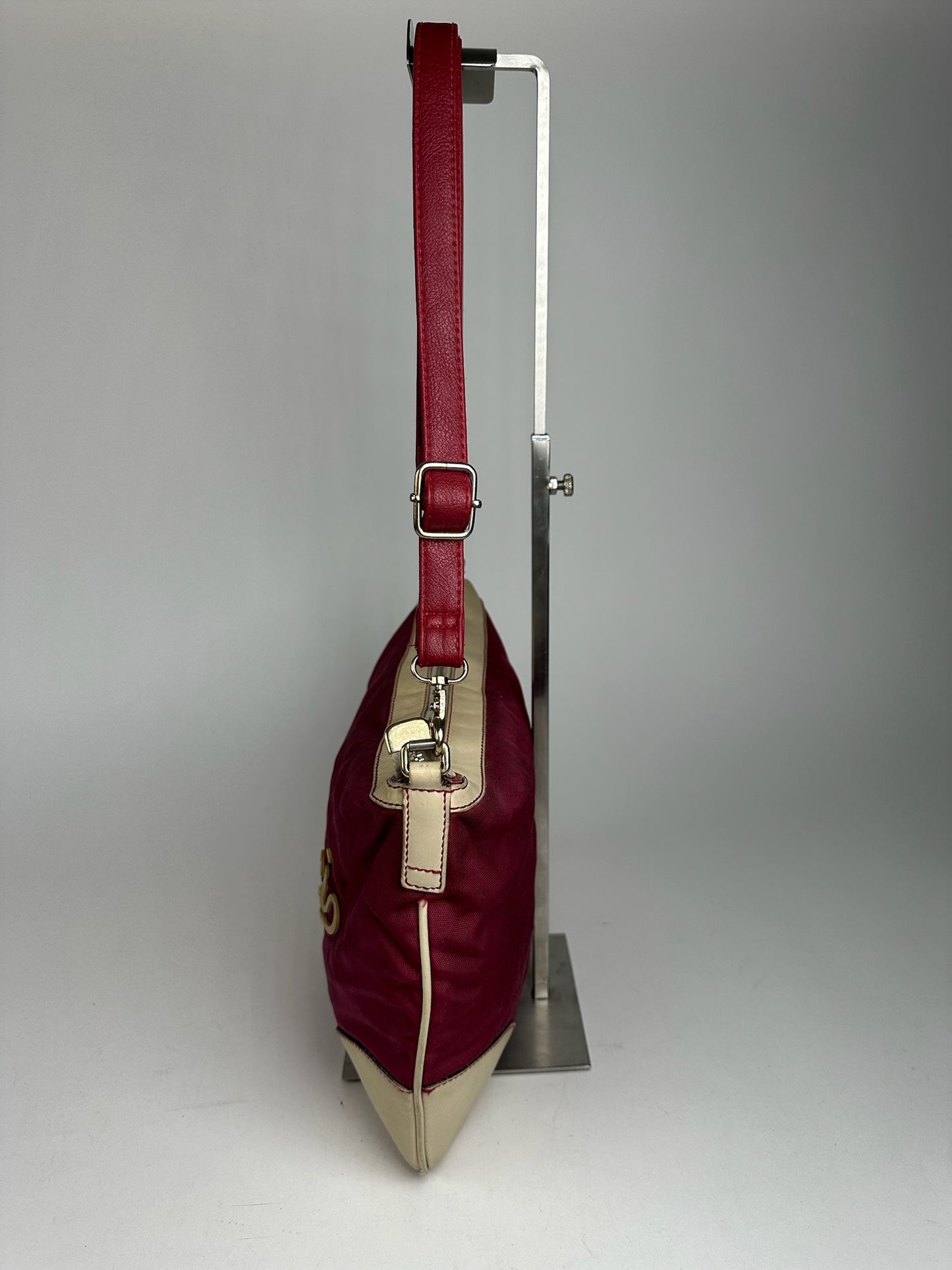 Vintage Gucci logo handbag purple white