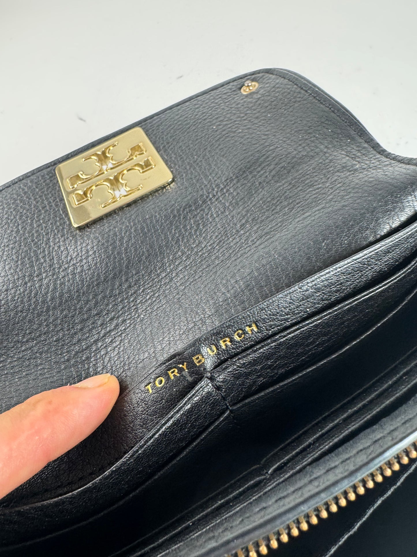 Vintage Tory Burch leather wallet black