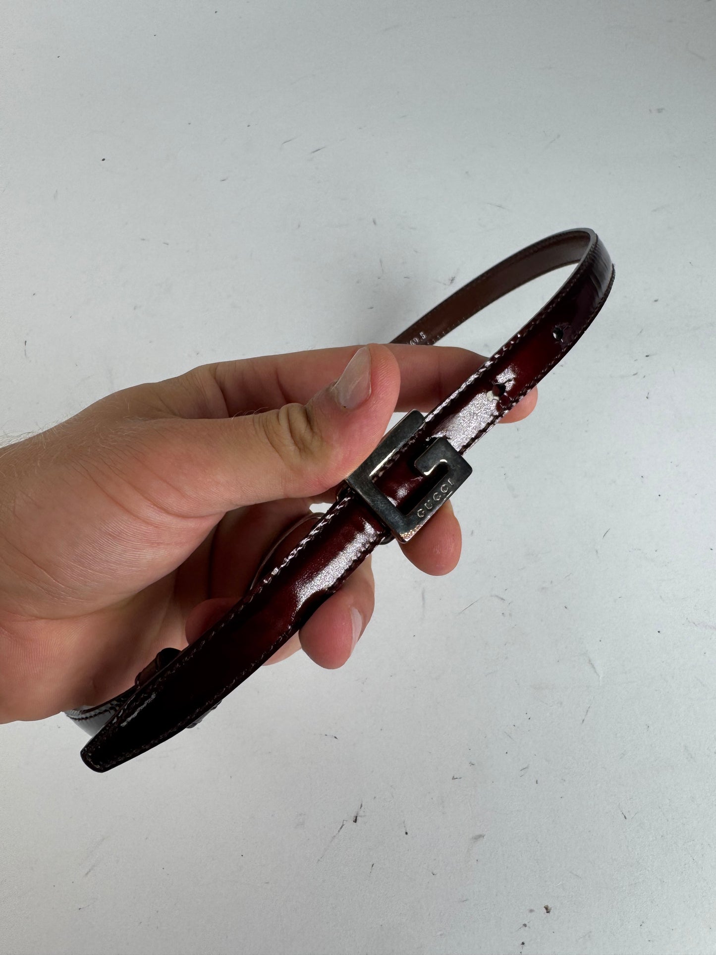 Vintage Gucci Patent Leather Belt purple