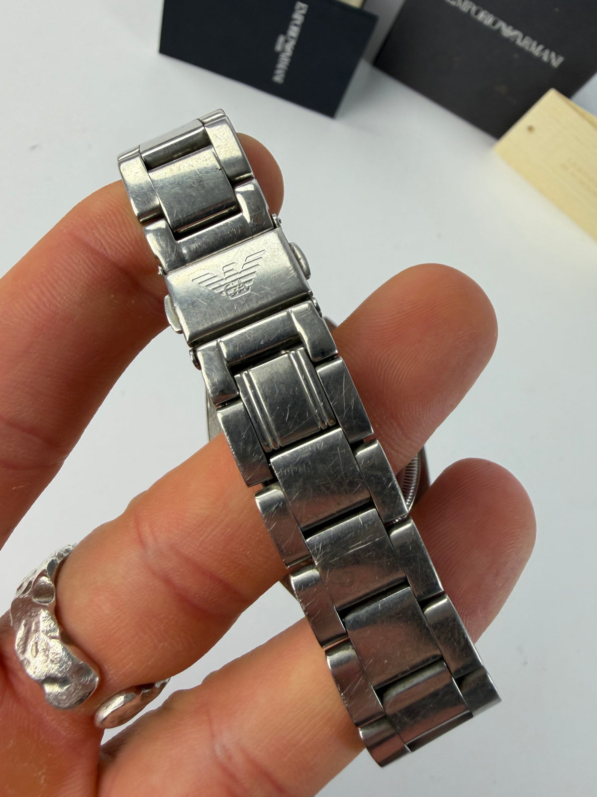 Vintage Emporio Armani Quartz Bracelet Watch Late 1990s Silver