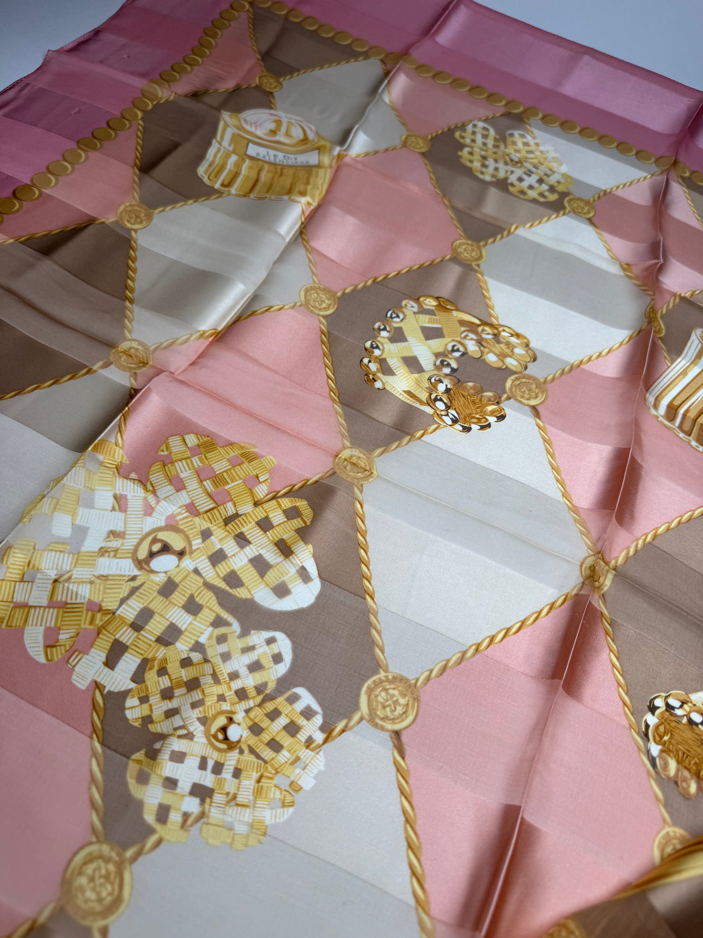 Vintage Balenciaga Silk Scarf Pink