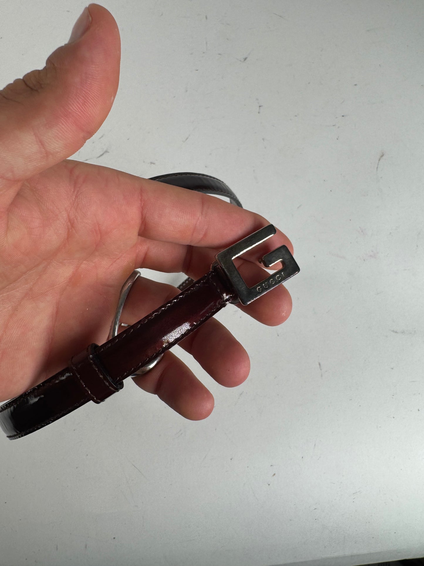 Vintage Gucci Patent Leather Belt purple