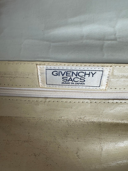 Vintage Givenchy 4G Logo Envelope Shoulder Bag White Leather