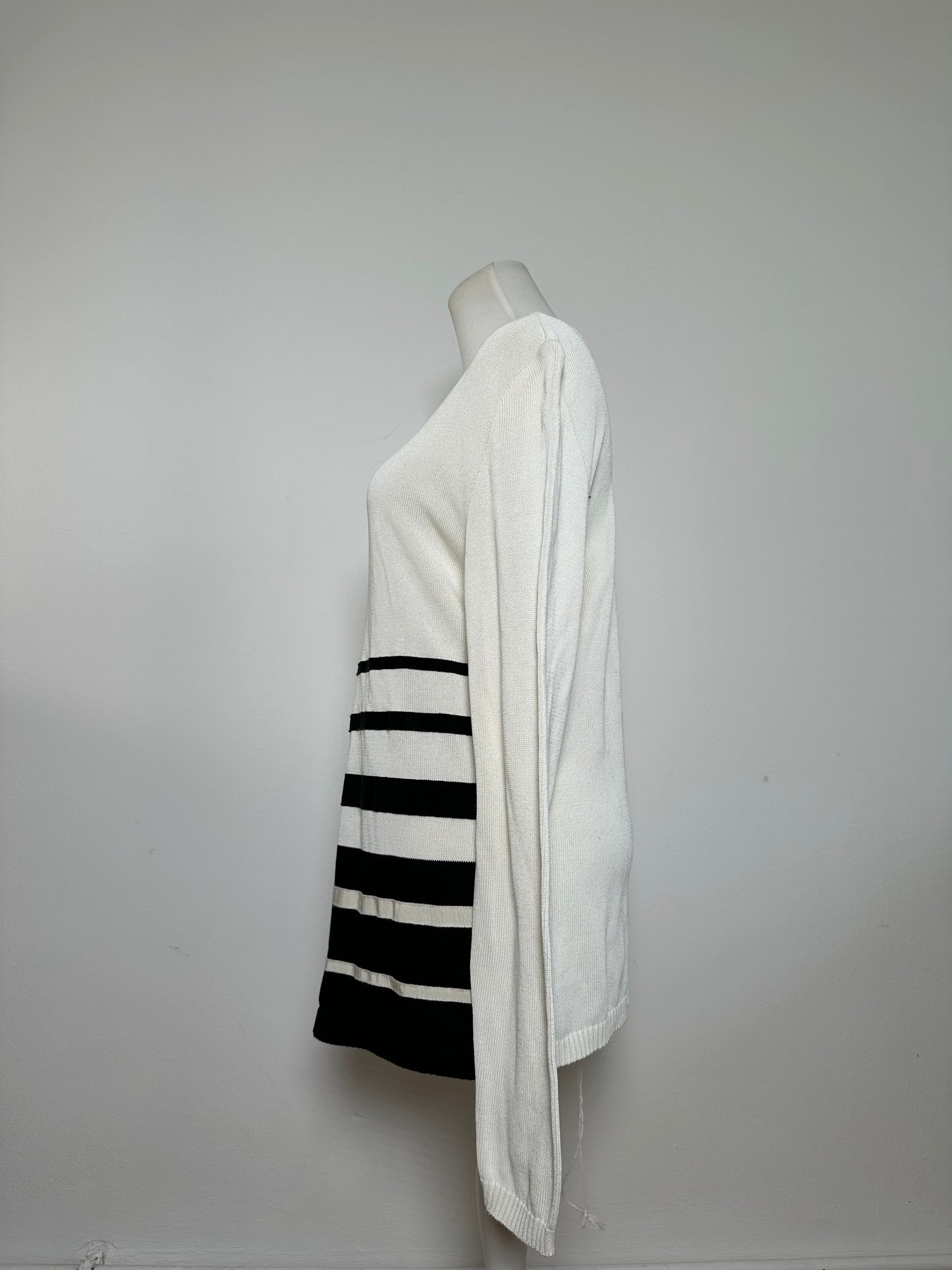 Vintage Salvatore Ferragamo Striped Knit Top Cream Black XL
