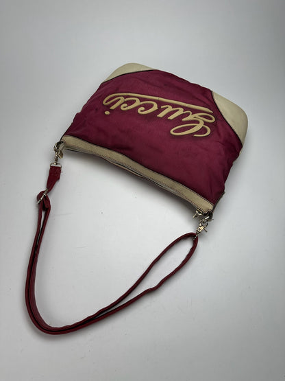 Vintage Gucci logo handbag purple white