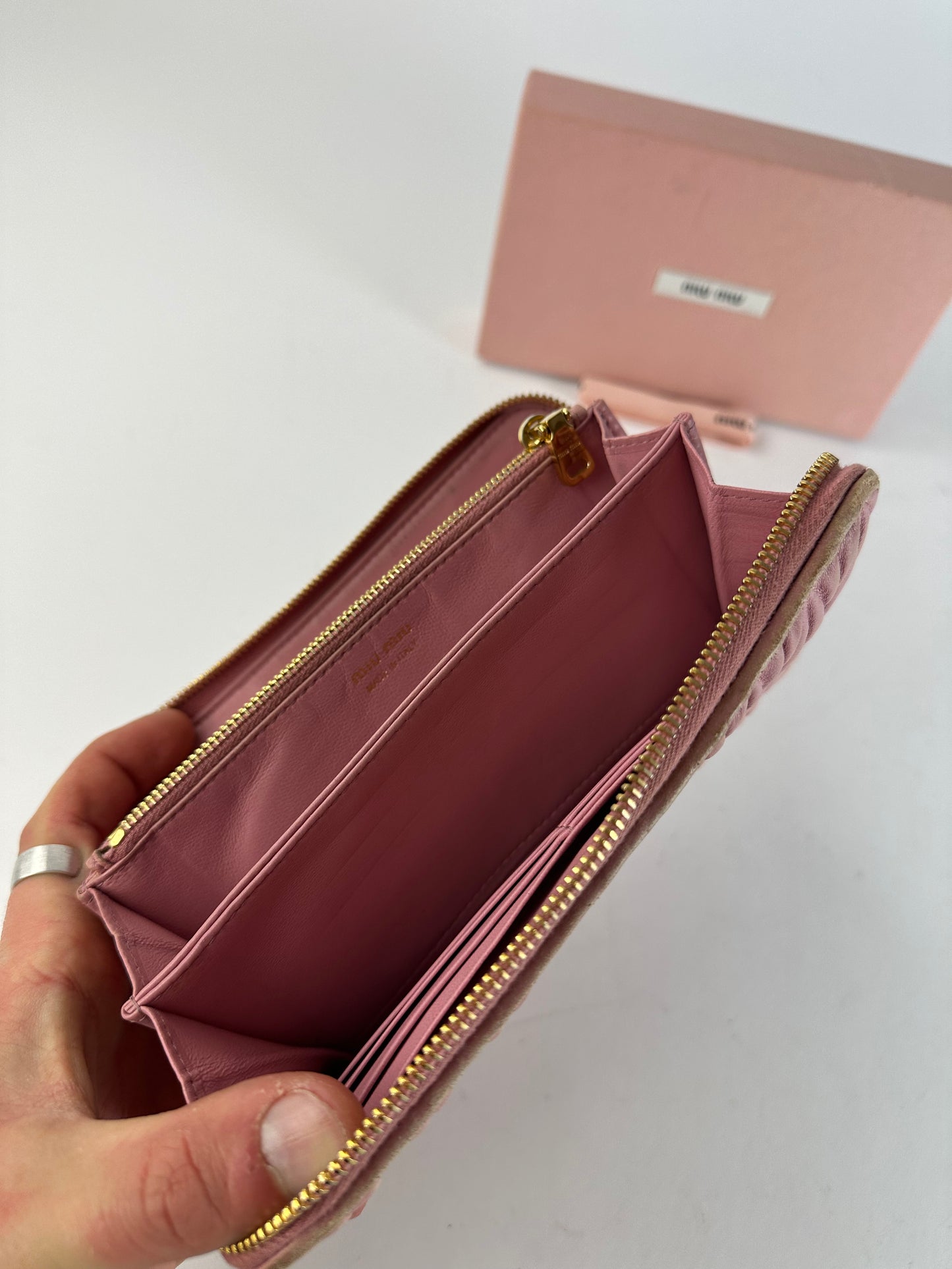 Vintage Miu Miu Metallasse Leather wallet Pink