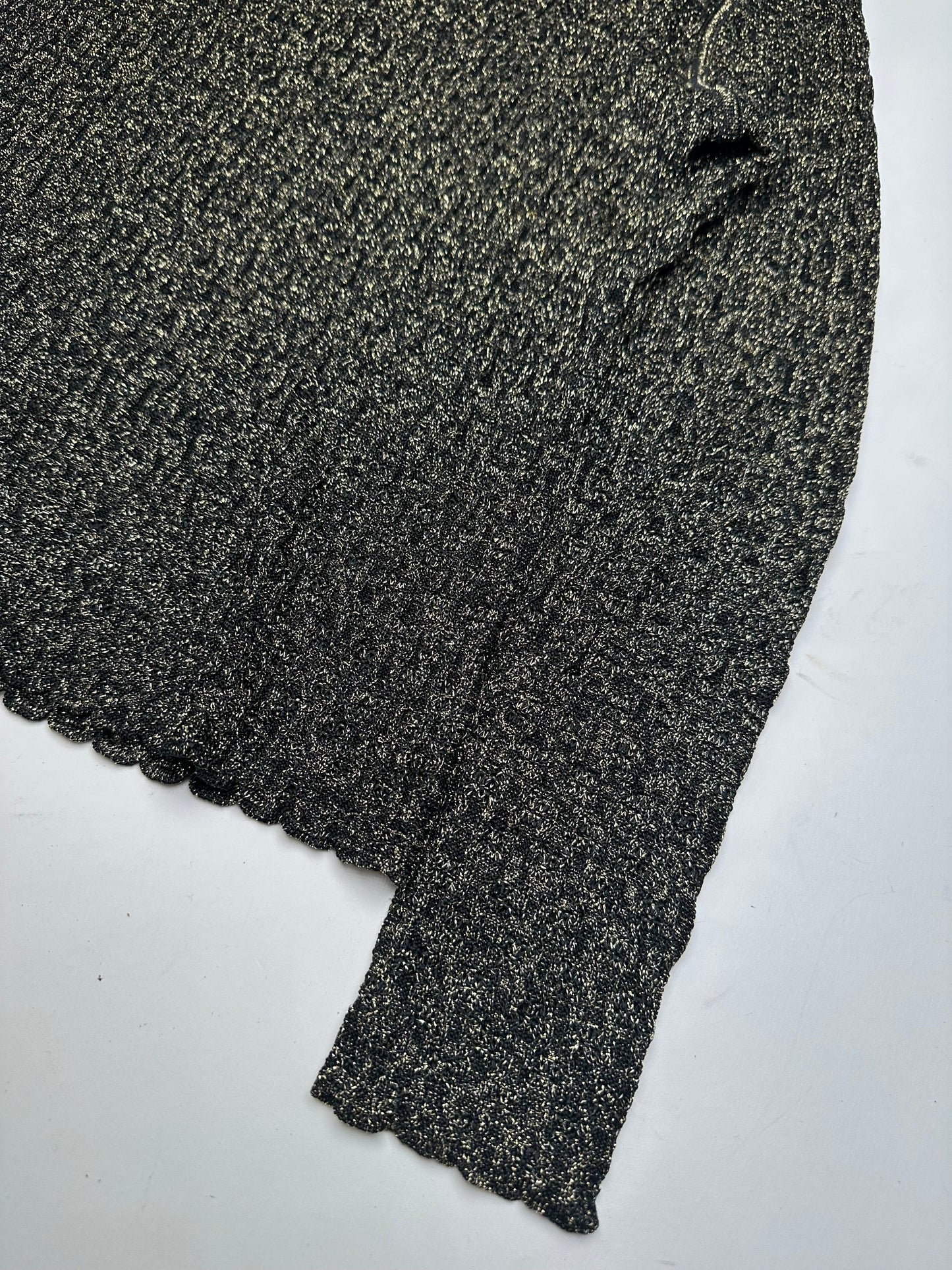 Vintage Dior Crewneck Glitter Sweater Black Gold M