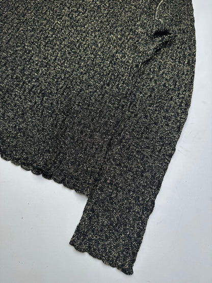 Vintage Dior Crewneck Glitter Sweater Black Gold M