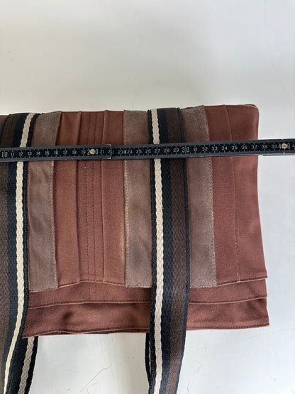 Vintage Hermes Canvas Tote Bag Brown Beige Taupe