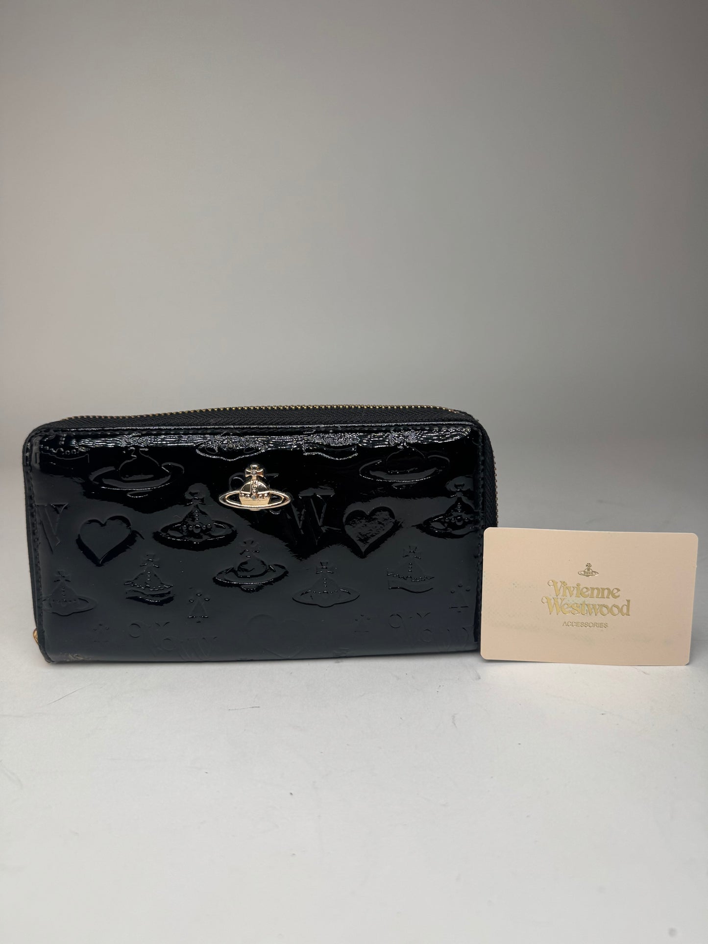 Vintage Vivienne Westwood Patent Leather monogram Wallet black