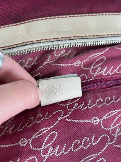 Vintage Gucci logo handbag purple white