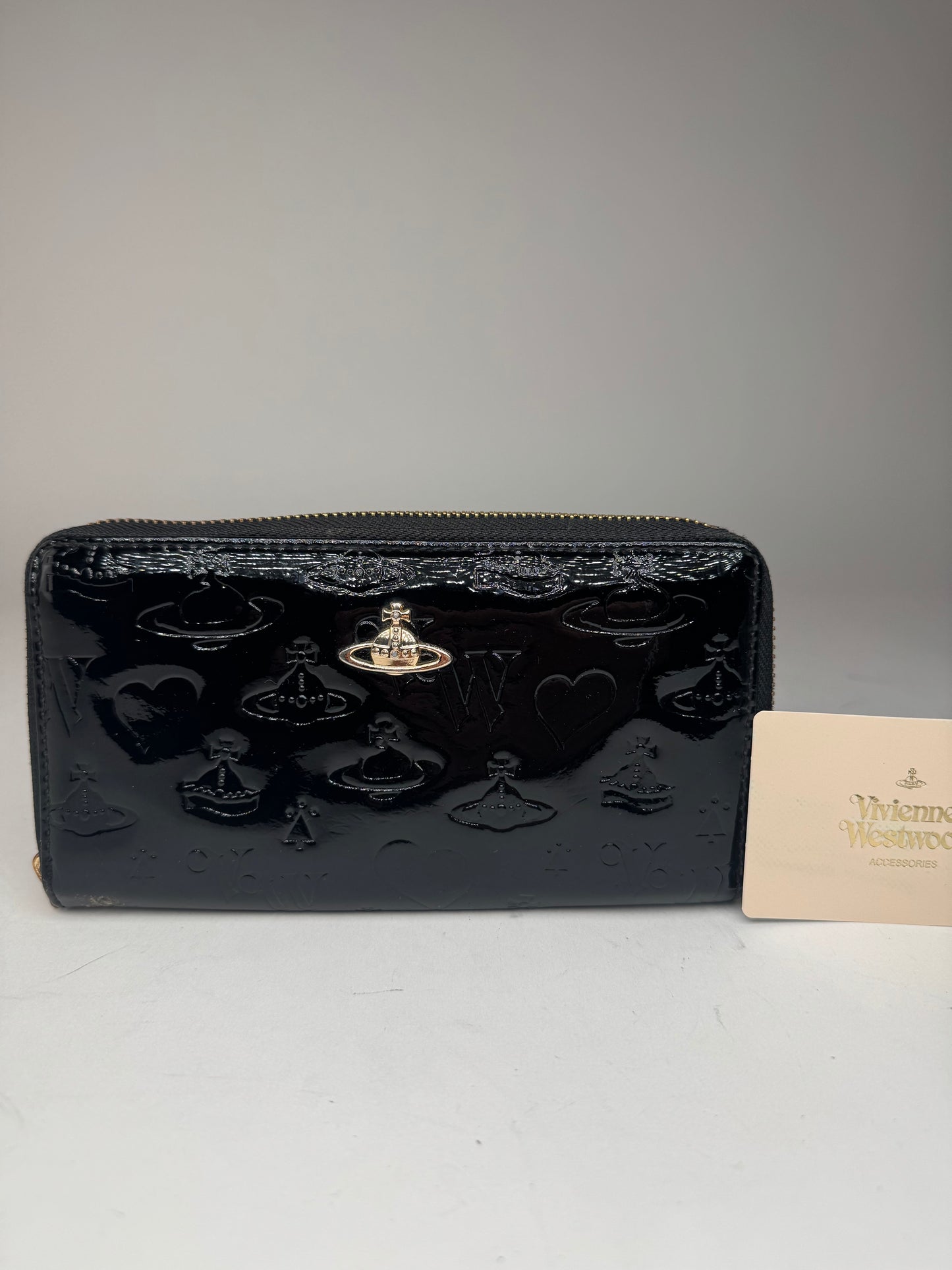 Vintage Vivienne Westwood Patent Leather monogram Wallet black