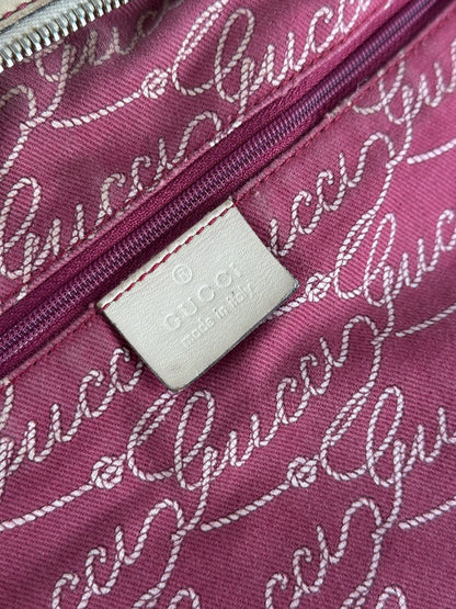 Vintage Gucci logo handbag purple white