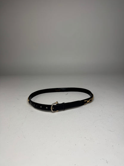 Vintage Celine Paris Leather Belt Black