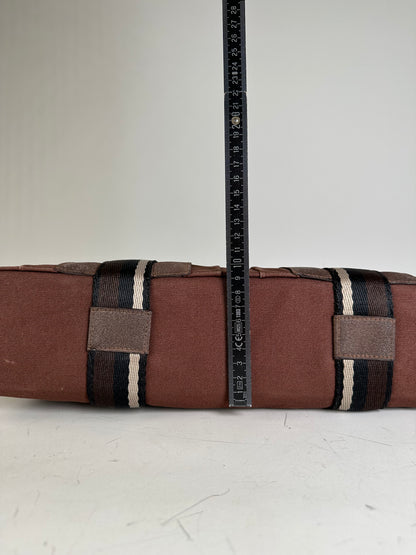 Vintage Hermes Canvas Tote Bag Brown Beige Taupe