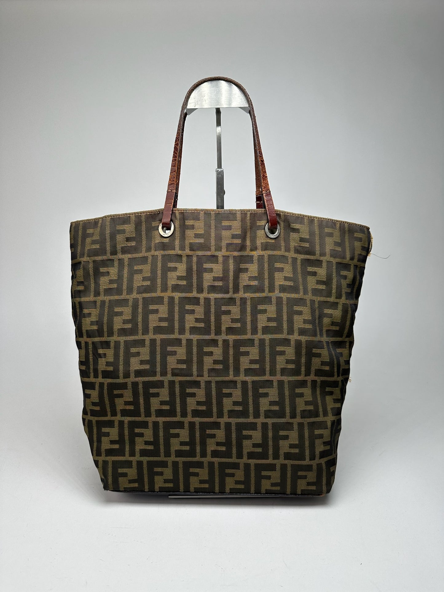 Vintage Fendi Monogram Canvas Shopper khaki brown