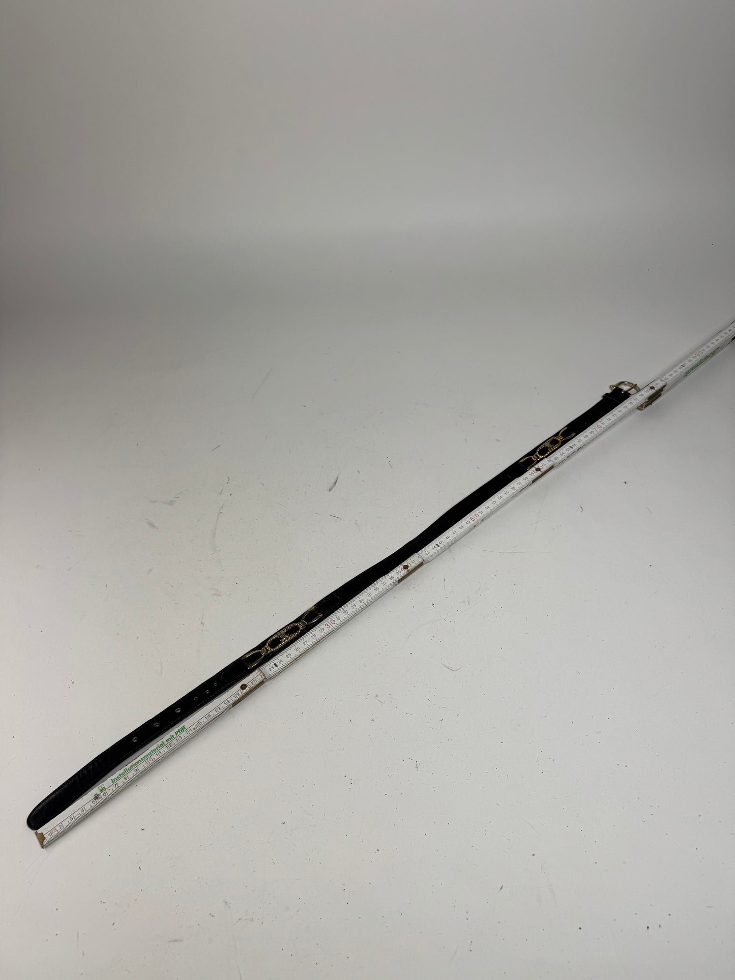 Vintage Celine Paris Leather Belt Black