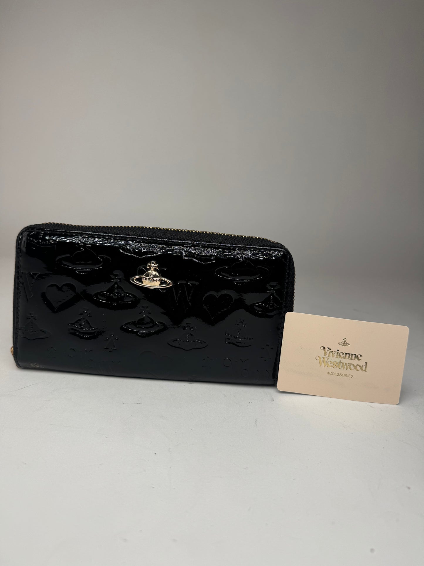 Vintage Vivienne Westwood Patent Leather monogram Wallet black
