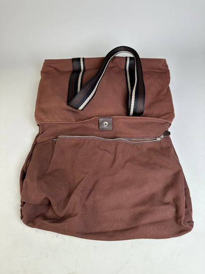 Vintage Hermes Canvas Tote Bag Brown Beige Taupe