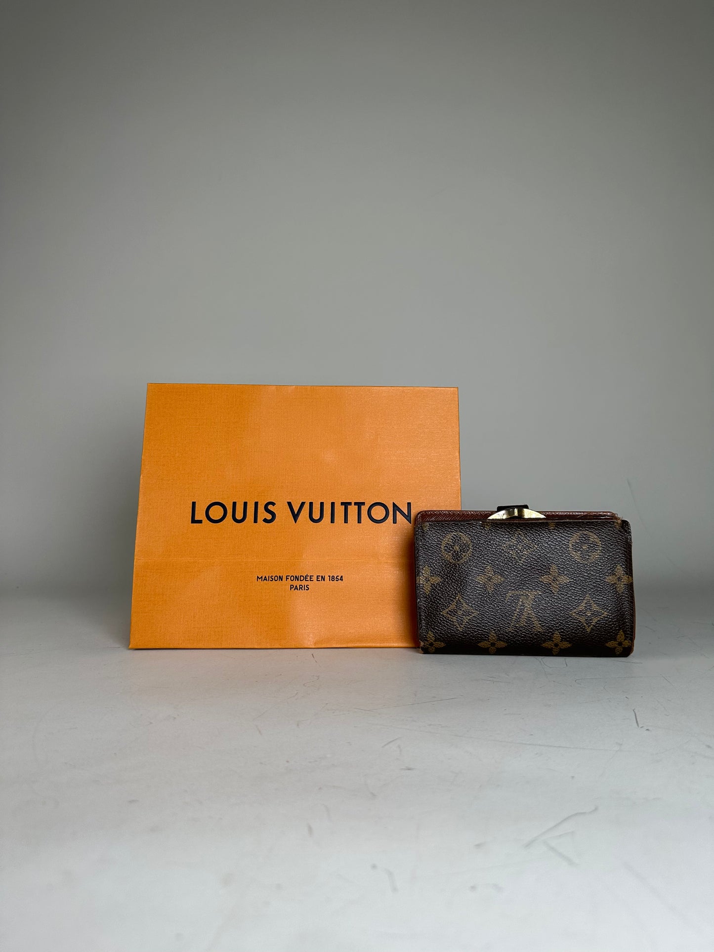 Vintage Louis Vuitton Monogram Canvas Wallet Brown Gold