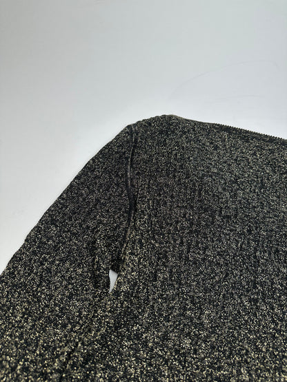 Vintage Dior Crewneck Glitter Sweater Black Gold M