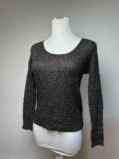 Vintage Dior Crewneck Glitter Sweater Black Gold M