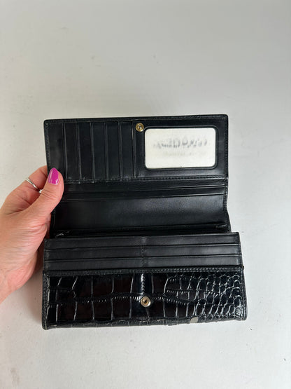 Vintage Vivienne Westwood Orb Long Wallet Black Croc-Embossed Patent Leather