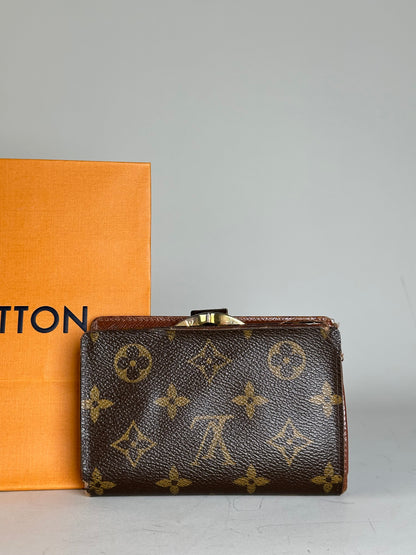 Vintage Louis Vuitton Monogram Canvas Wallet Brown Gold