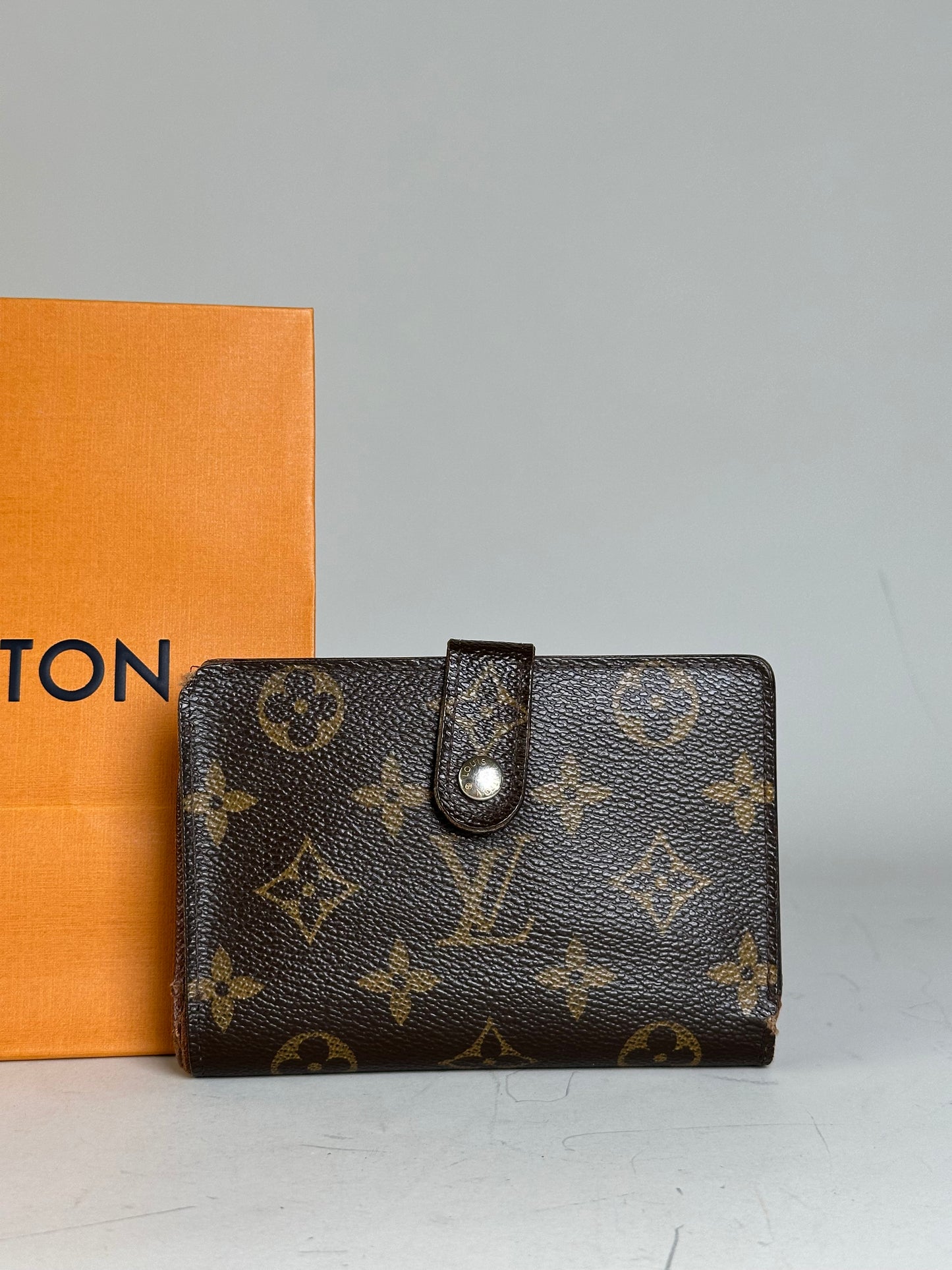 Vintage Louis Vuitton Monogram Canvas Wallet Brown Gold