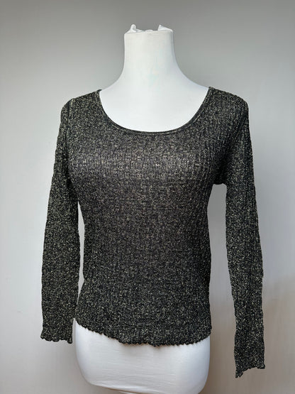 Vintage Dior Crewneck Glitter Sweater Black Gold M