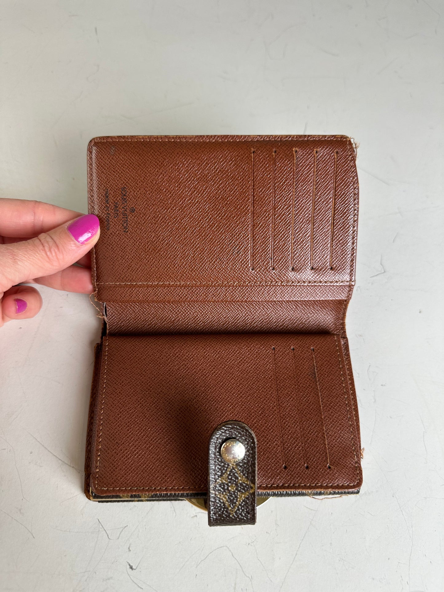 Vintage Louis Vuitton Monogram Canvas Wallet Brown Gold