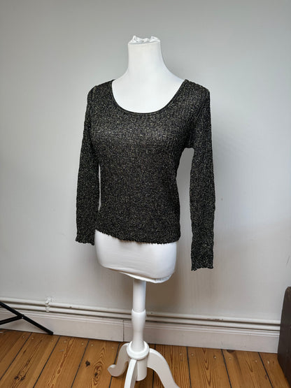 Vintage Dior Crewneck Glitter Sweater Black Gold M