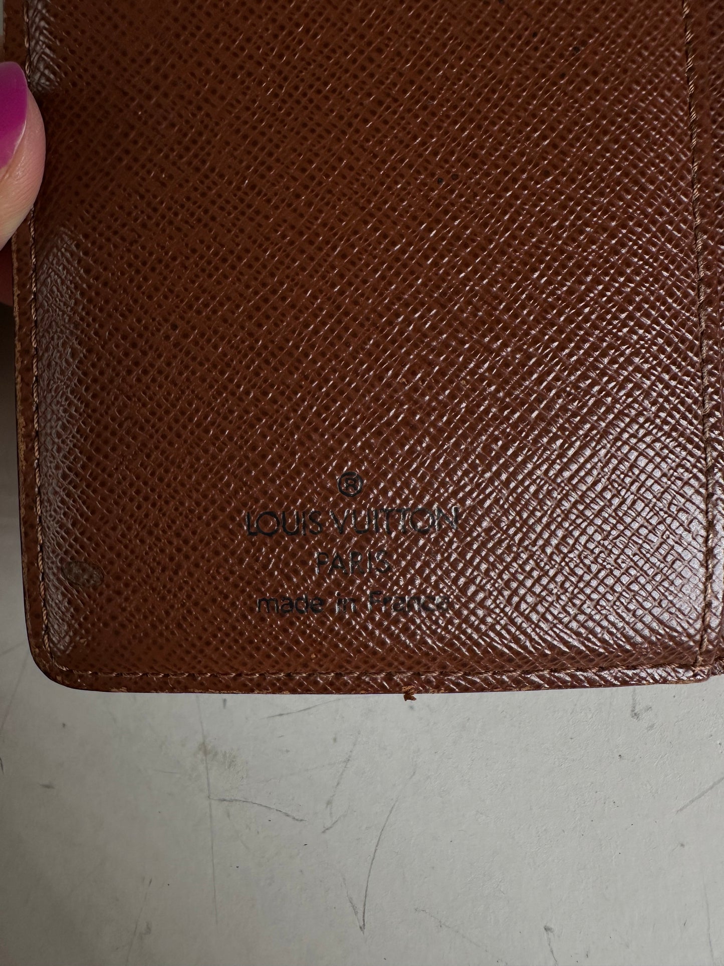Vintage Louis Vuitton Monogram Canvas Wallet Brown Gold