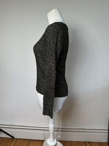Vintage Dior Crewneck Glitter Sweater Black Gold M
