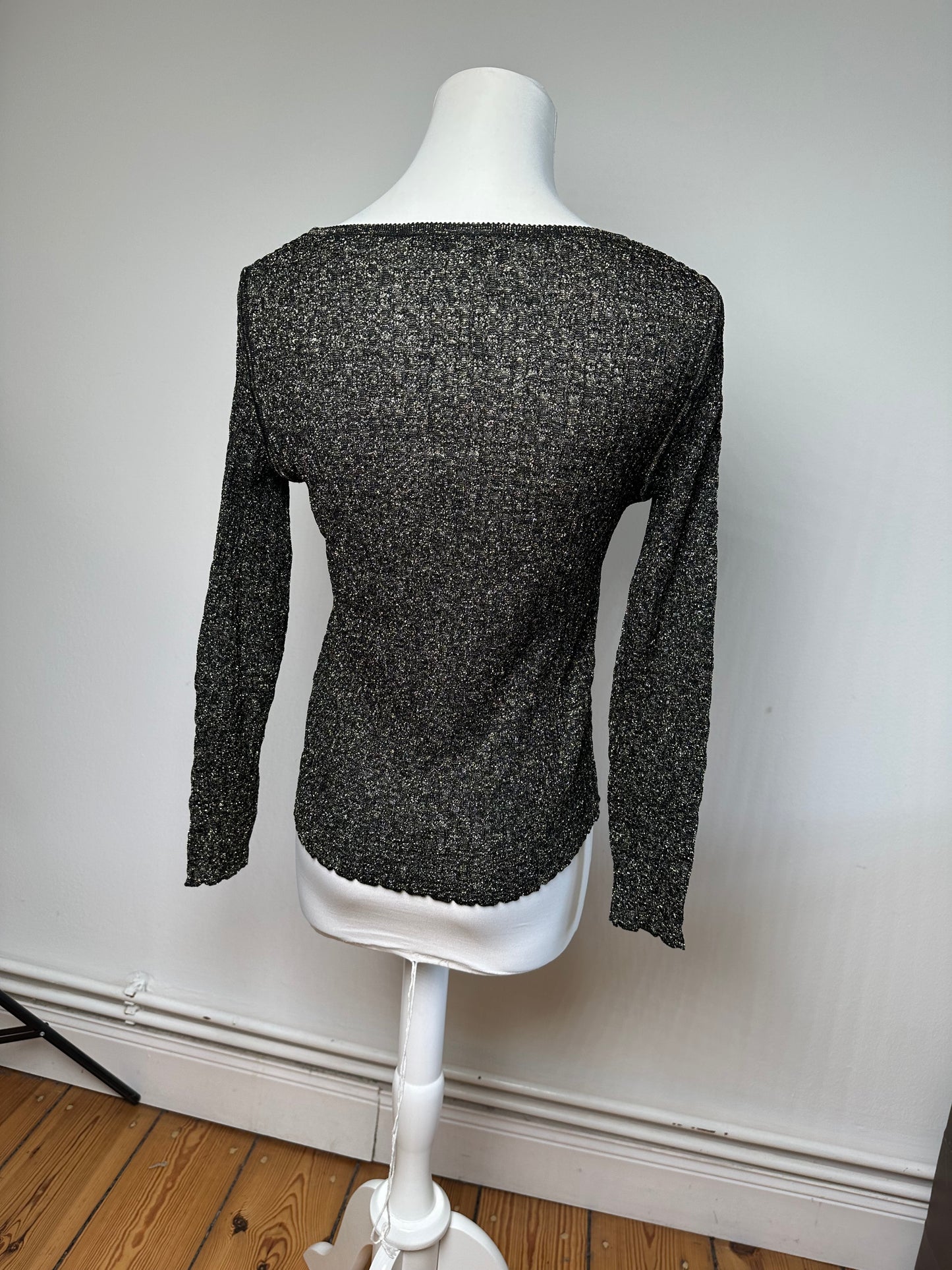 Vintage Dior Crewneck Glitter Sweater Black Gold M
