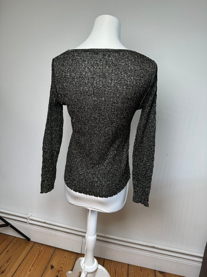 Vintage Dior Crewneck Glitter Sweater Black Gold M