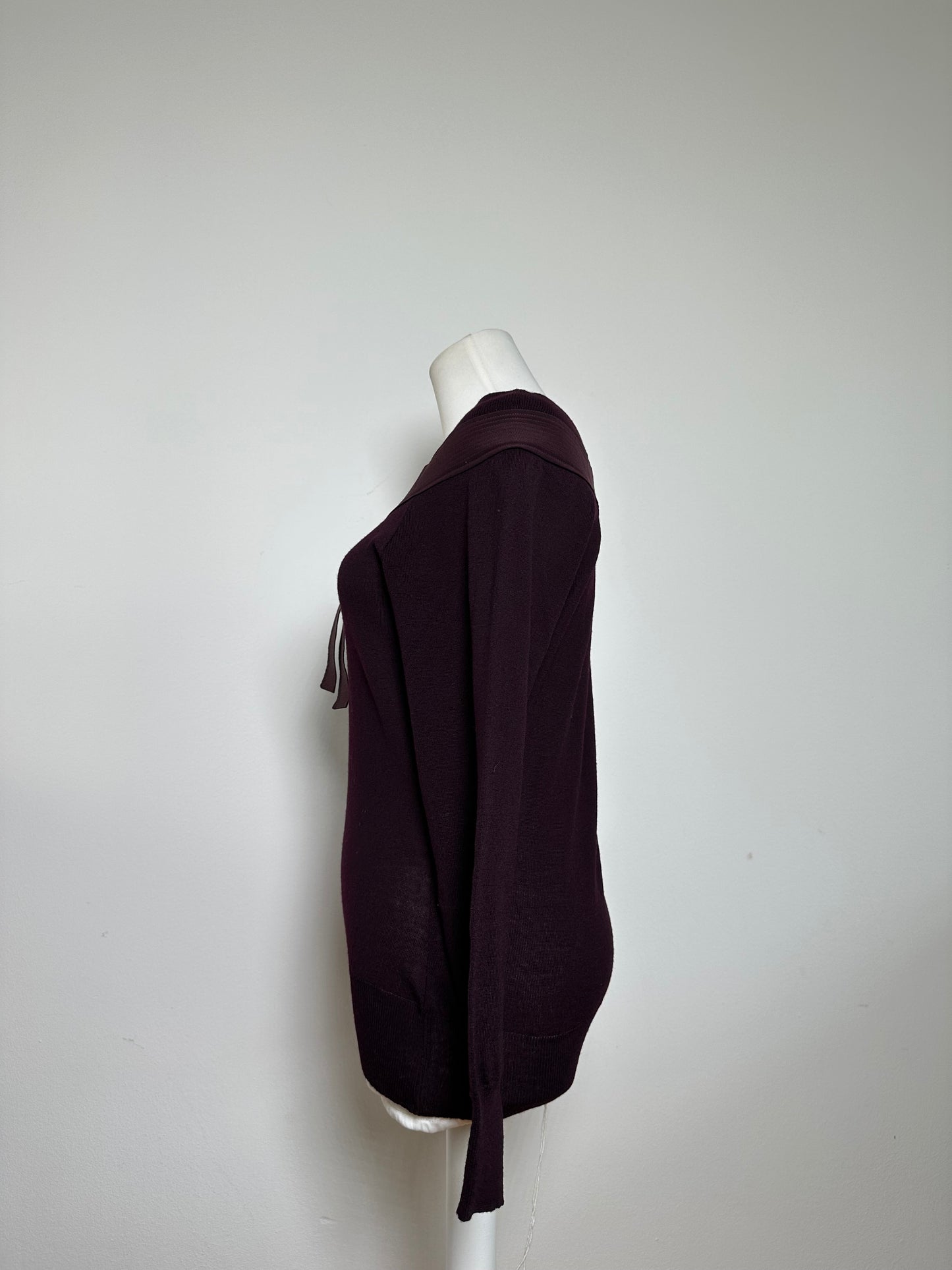 Vintage Versace Off-Shoulder Knit Sweater Purple S