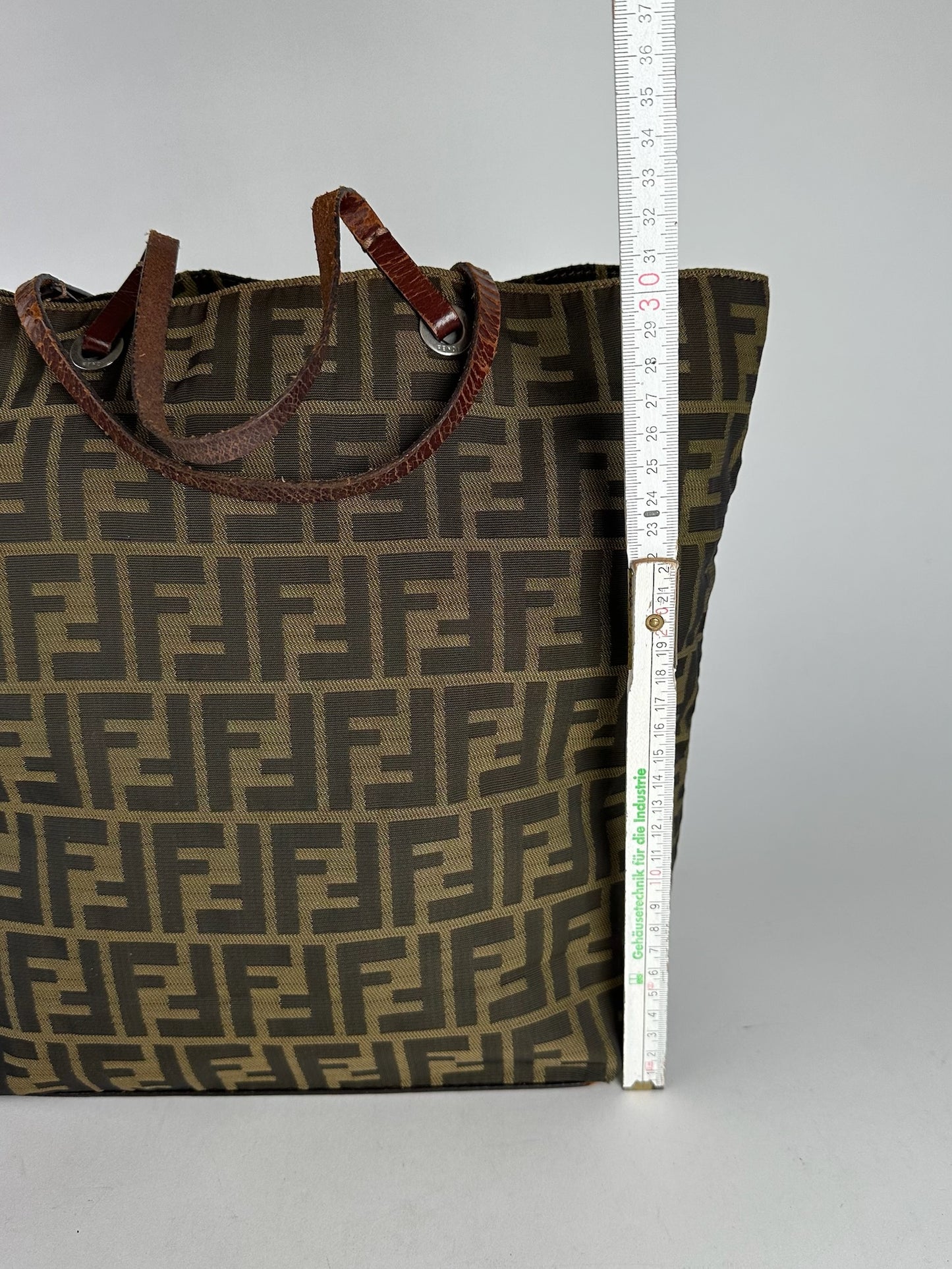Vintage Fendi Monogram Canvas Shopper khaki brown