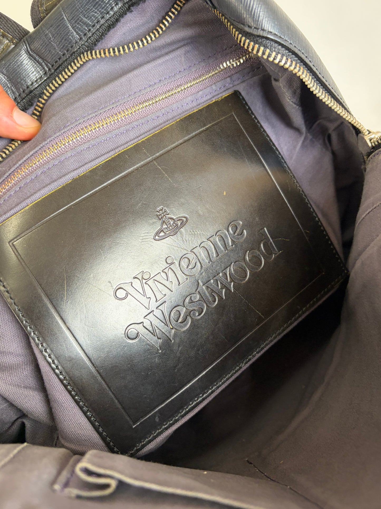 Vintage Vivienne Westwood Leather Backpack Black Silver