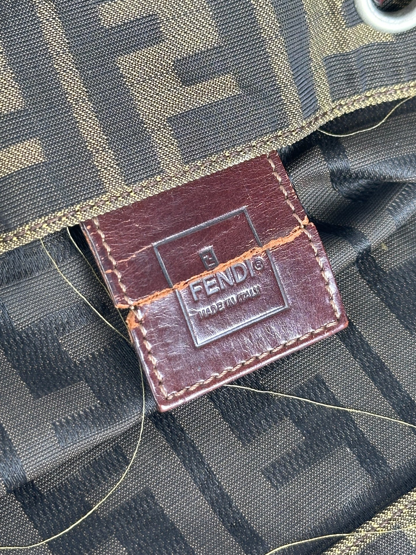 Vintage Fendi Monogram Canvas Shopper khaki brown
