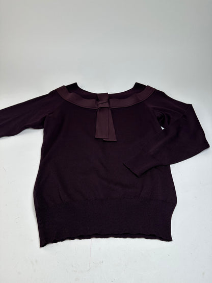 Vintage Versace Off-Shoulder Knit Sweater Purple S